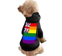 United Kingdom LGBT Rainbow Flag Lightweight Dog Hoodie Soft Pullover Sweatshirt Warm Pet Clothes for Small Medium Large Dogs Cats