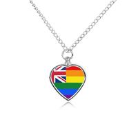 United Kingdom LGBT Rainbow Flag Novelty Pet Urn Necklace Ash Holder Cremation Keepsake Memorial Jewelry