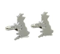 United Kingdom Map Cufflinks - Onyx Art CK1016 UK England Britain Cuff Links in Premier Life Packaging