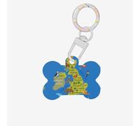 United Kingdom Map Printing Bone Shaped Dog Tag Pet Id Tags,Acrylic Dog Tags Cat Tags with Ring for Dog Cat,Pendant Crafts