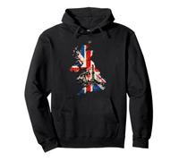 United Kingdom Map UK Flag Patriotic Oil Rig Worker Pullover Hoodie