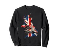 United Kingdom Map UK Flag Patriotic Oil Rig Worker Sweatshirt