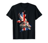 United Kingdom Map UK Flag Patriotic Oil Rig Worker T-Shirt