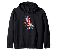 United Kingdom Map UK Flag Patriotic Oil Rig Worker Zip Hoodie