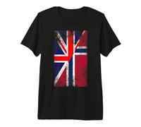 United Kingdom & Norway Flags - British Norwegian Premium T-Shirt