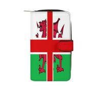 United Kingdom of England and Wales Flag Long Zippered Pouch Slim Clutch Organizer Purse Money and Credit Card Holder for Men Women