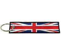 United Kingdom of Great Britain Union Jack Flag Key Chain, 100% Embroidered