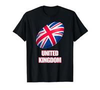 United Kingdom Rugby Player Flag Ball Design Value Graphic T-Shirt, Men, Black, XL