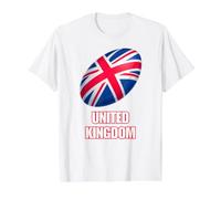 United Kingdom Rugby Player Flag Ball Design Value Graphic T-Shirt, Men, White, M