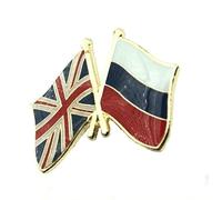 United Kingdom Russia UK Great Britain Russian Federation Friendship Metal Enamel Country Peace Flags Pin Badge