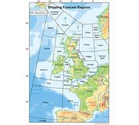 United Kingdom Shipping Forecast Regions Map (A2 Size 42 x 59.4 cm)