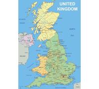 United Kingdom UK Map Northern Ireland Wall Poster A2 594mm x 420mm V2