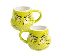 United Labels 320ml Grinch Face Ceramic Mug 3D Green Funny Coffee Mug Gift Boxed