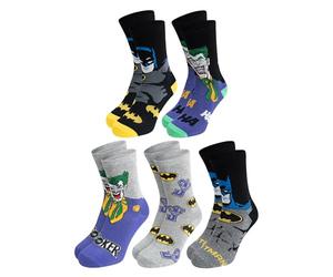 United Labels 5 Pairs DC Comics Batman & Joker Socks for Men, Black Grey, 40-45, Men's Socks, Men's Stockings, multicoloured, 40-45