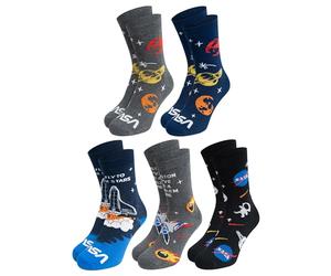 United Labels 5 Pairs NASA Socks for Men, Colourful, 40-45, Men's Socks, Men Stockings, multicoloured, 40-45
