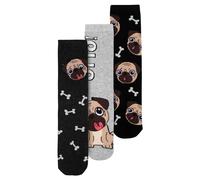 United Labels Bastian Bielendorfer Pug Otto! Socks for Men and Women - Unisex Trainer Stockings Grey (Pack of 3), gray, 38-43