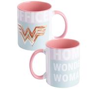 United Labels DC Comics Wonder Woman Ceramic Coffee Mug, Pink Turquoise 320 ml