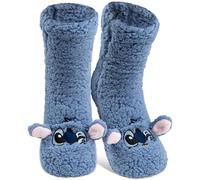 United Labels Disney Lilo & Stitch Cuddly Socks for Women, Blue, One Size 38-43, Fluffy Stopper Socks with Sherpa Lining, Warm Socks, Hut Socks