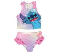 United Labels Disney Lilo & Stitch Girls Ruffle Tankini Purple Pink Two Piece Swimsuit Swimwear Kids, pink, 7 Years