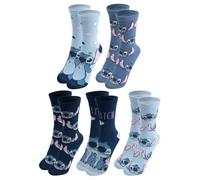 United Labels Disney Lilo & Stitch Ladies Socks 5 Pairs Blue UK 5-11
