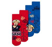 United Labels Fireman Sam ABS socks for boys - children's non-slip socks blue/red (pack of 2) (DE/NL/SE/PL, numerical, 27, 30, regular, blue/red)