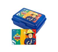 United Labels Fireman Sam Lunch Box with Divider, 17.5 x 12.8 x 6.9 cm, Blue, Lunch Box, Lunch Box, Dishwasher Safe