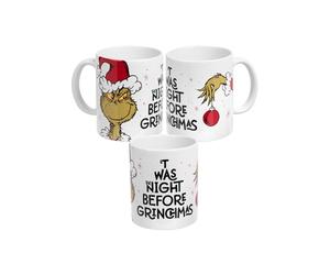 United Labels Grinch Mug 320 ml White Coffee Mug Twas the night before Grinchmas Coffee Mug Ceramic Christmas Mug Funny