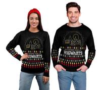United Labels Harry Potter Christmas Jumper Unisex I'd Rather Stay at Hogwarts This Christmas Black Winter Knitted Jumper Jumper for Men and Women, black, XXL