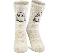 United Labels Harry Potter Cuddly Socks for Women, White, One Size 38-43, Fluffy Stopper Socks with Sherpa Lining, Warm Socks, Hut Socks Hedwig