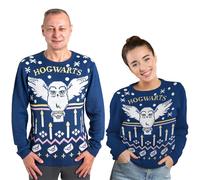 United Labels Harry Potter Hedwig Christmas Jumper Merch for Men and Women Blue Sweatshirt 100% Polyacrylic, blue, S