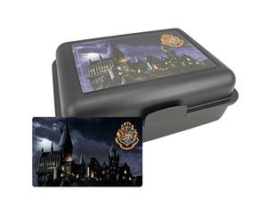 United Labels Harry Potter Lunch Box with Divider, 17.5 x 12.8 x 6.9 cm, Black, Hogwarts Lunch Box, Dishwasher Safe