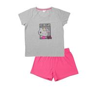 United Labels Hello Kitty Pyjamas for Women - Pyjama Set Short Sleeve Top with Shorts Grey/Pink, Grey/pink, XL
