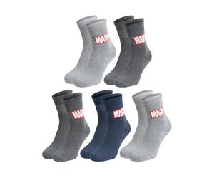 United Labels Marvel Socks for Men - Logo Men's Trainer Stockings 40-45 (Pack of 5), grey / blue, 40-45