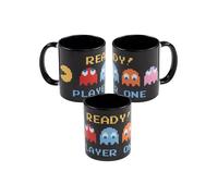 United Labels Pac-Man 320 ml Ready! Player One Black Ceramic Coffee Mug, Gift for Gamers