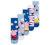 United Labels Peppa Pig Socks for Girls - Children's Trainers Children's Socks Blue (Pack of 5)