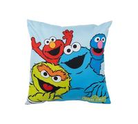 United Labels Sesame Street Cookie Monster Cushion Elmo, Oscar & Grobi Plush Decorative Cushion Head Cushion Seat Cushion Blue 40 x 40 cm
