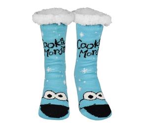 United Labels Sesame Street Cookie Monster Hut Socks - House Socks for Men Cuddly Socks Fluffy Winter Socks Warm Men Socks Blue, blue, 39-42