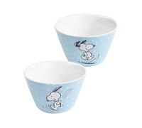 United Labels Snoopy 500ml Blue Polka Dot Porcelain Cereal Bowl