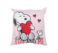 United Labels Snoopy Cushion - You and Me Plush Decorative Cushion, Pink, 40 x 40 cm
