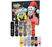 United Labels SpongeBob Squarepants Advent Calendar with 12 Pairs of Socks for Men, Size 40-45, Calendar with Trainers and Long Socks, Christmas Calendar Gift