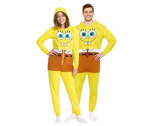 United Labels SpongeBob SquarePants costume for adults, L, yellow, jumpsuit unisex, jumpsuit with hood, one-piece suit for carnival theme party