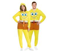 United Labels SpongeBob Squarepants Costume for Adults, Yellow, Jumpsuit Unisex Jumpsuit with Hood, Onesie for Carnival Theme Party