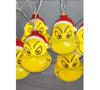 United Labels The Grinch LED Fairy Lights 2m with 10 LEDs Warm White Battery Operated Decoration for Indoors USB-C Connection