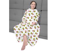 United Labels The Grinch TV Blanket with Sleeves and Pockets, All-Over Print, Fluffy Blanket with Large Bum Pocket, Sleeve Blanket, 130 x 170 cm, White