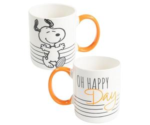 United Labels The Peanuts Snoopy 11oz White Orange Oh Happy Day Ceramic Coffee Mug