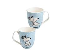 United Labels The Peanuts Snoopy 280ml Blue Polka Dot Ceramic Coffee Mug