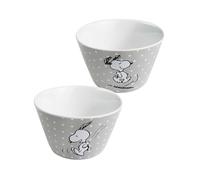United Labels The Peanuts Snoopy 500ml Grey Polka Dot Cereal Bowl Porcelain Bowl Cereal Bowl Bowl