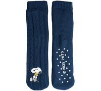 United Labels The Peanuts Snoopy Hut Socks - Knitted House Socks for Women Cuddly Socks Fluffy Winter Socks Warm Socks Blue, blue, 35-38