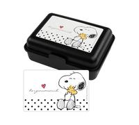 United Labels The Peanuts Snoopy Lunch Box - Heart Man Lunch Box with Divider Black