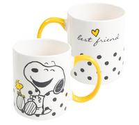 United Labels The Peanuts Snoopy Mug 320 ml, White Yellow, Best Friend, Ceramic Coffee Mug, Coffee Mug